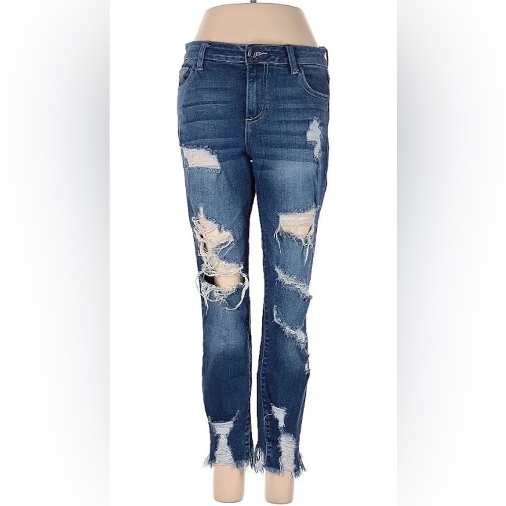 CELLO Distressed Skinny Blue Jeans